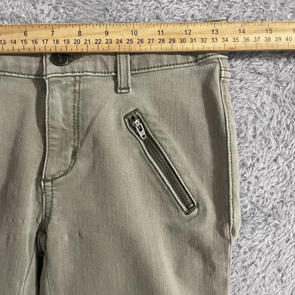 Pilcro And The Letterpress Jeans Womens Size 25 Skinny Olive Green Ankle Zip - Picture 5 of 9